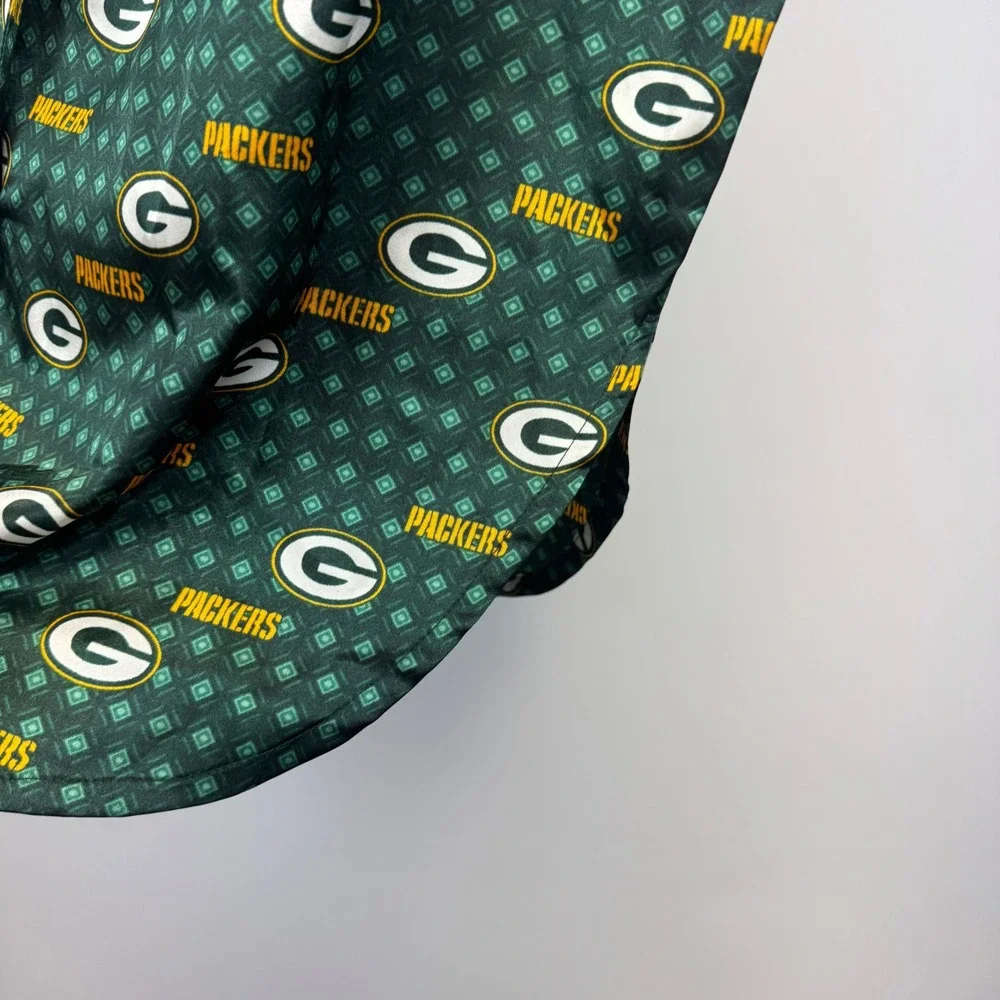 NFL Green Bay‎ Packers Womens M Satin Nightshirt Button Front Sleep Shirt NWT
